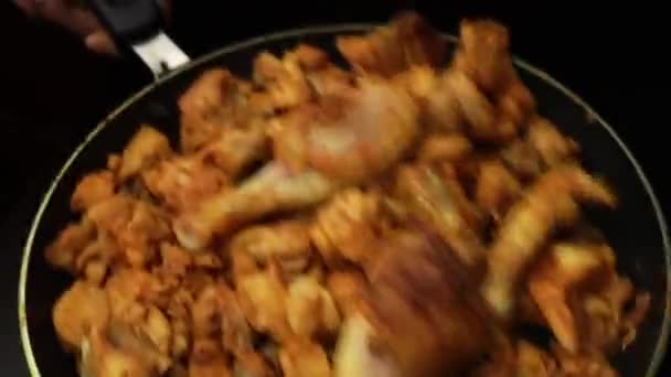 Tavuk Hindistan Singapur Sri Lanka Baharatlı Kızarmış Tavuk Yemeği — Stok video