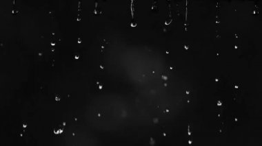 Yere düşen su damlası, doğa arka planda bokeh. Yağmur damlaları ve sıçramalar. Siyah arkaplan