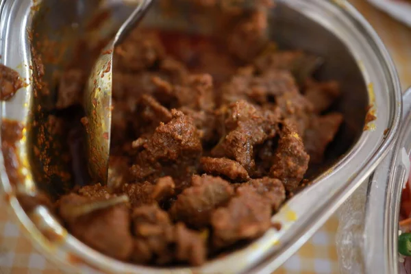 Hint Baharatlı Biftek Kızartması Kerala Hindistan Garnitürlü Ghee Pilavı Appam — Stok fotoğraf