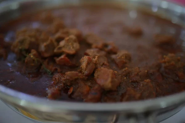 Hidangan India Selatan Daging Sapi Goreng Kerala India Nasi Ghee — Stok Foto