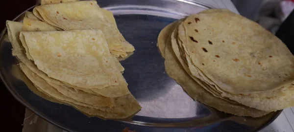 Roti Chapati Popular Desayuno Tradicional Indio —  Fotos de Stock