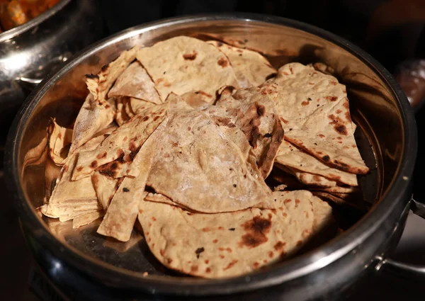 Roti Eller Chapati Populär Traditionell Indiansk Frukost Mat — Stockfoto