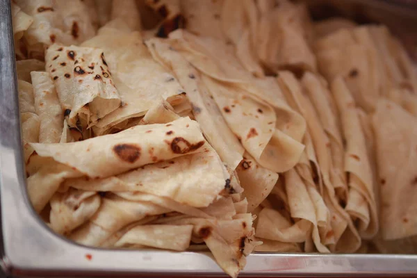 Roti Chapati Popular Desayuno Tradicional Indio —  Fotos de Stock