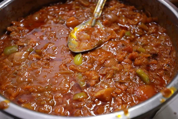 Ricetta Pollo Curry Stile Indiano Curry Pollo Piccante Saporito — Foto Stock