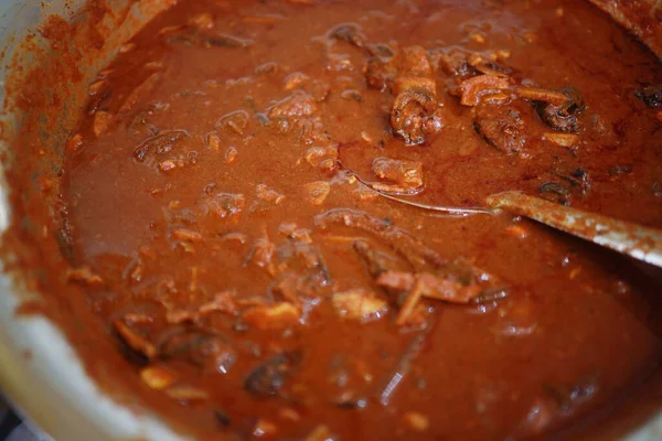 Chicken Curry Rezept Indischen Stil Würzig Und Lecker Chicken Curry — Stockfoto