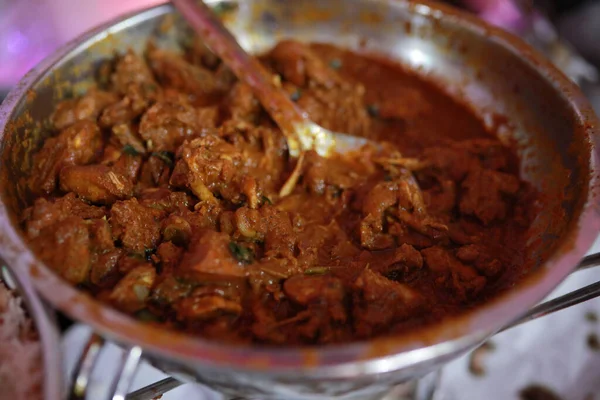 Indický Styl Kuřecí Kari Recept Pikantní Chutné Kuřecí Kari — Stock fotografie
