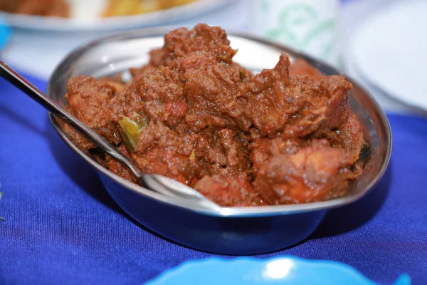 Indiai Stílusú Csirke Curry Recept Fűszeres Ízletes Csirkés Curry — Stock Fotó