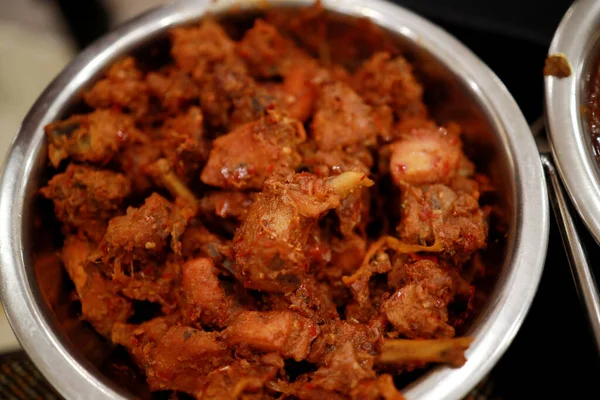 Pikantní Chutný Indický Styl Kuřecí Hranolky Kuřecí Smažené Recept — Stock fotografie