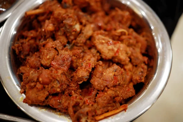 Pikantní Chutný Indický Styl Kuřecí Hranolky Kuřecí Smažené Recept — Stock fotografie