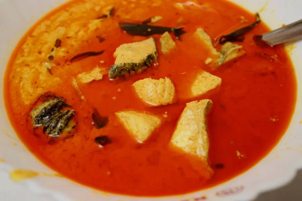 Fűszeres Ízletes Indiai Hal Curry Recept — Stock Fotó