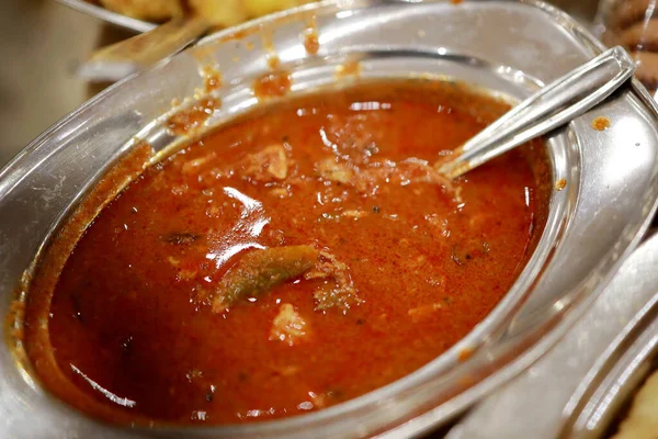 Receta Curry Pescado Indio Picante Sabroso — Foto de Stock