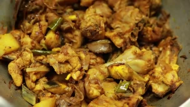 Hem Gjort Kyckling Curry Recept Kryddig Och Smakrik Kycklingcurry — Stockvideo