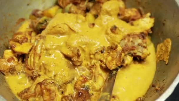 Przepis Kurczakiem Domowej Roboty Pikantny Smaczny Kurczak Curry — Wideo stockowe