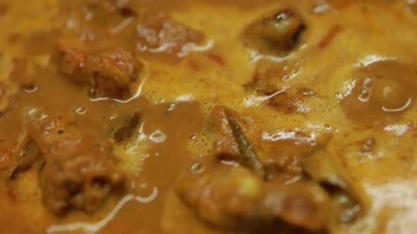 Házi Készítésű Csirke Curry Recept Fűszeres Ízletes Csirkés Curry — Stock videók