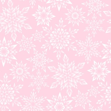 Pembe bir arka plan üzerinde stilize kar taneleri. Noel tasarım ve decoratio için seamless modeli