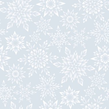 Gümüş arka plan üzerinde stilize kar taneleri. Noel tasarım ve decoratio için seamless modeli