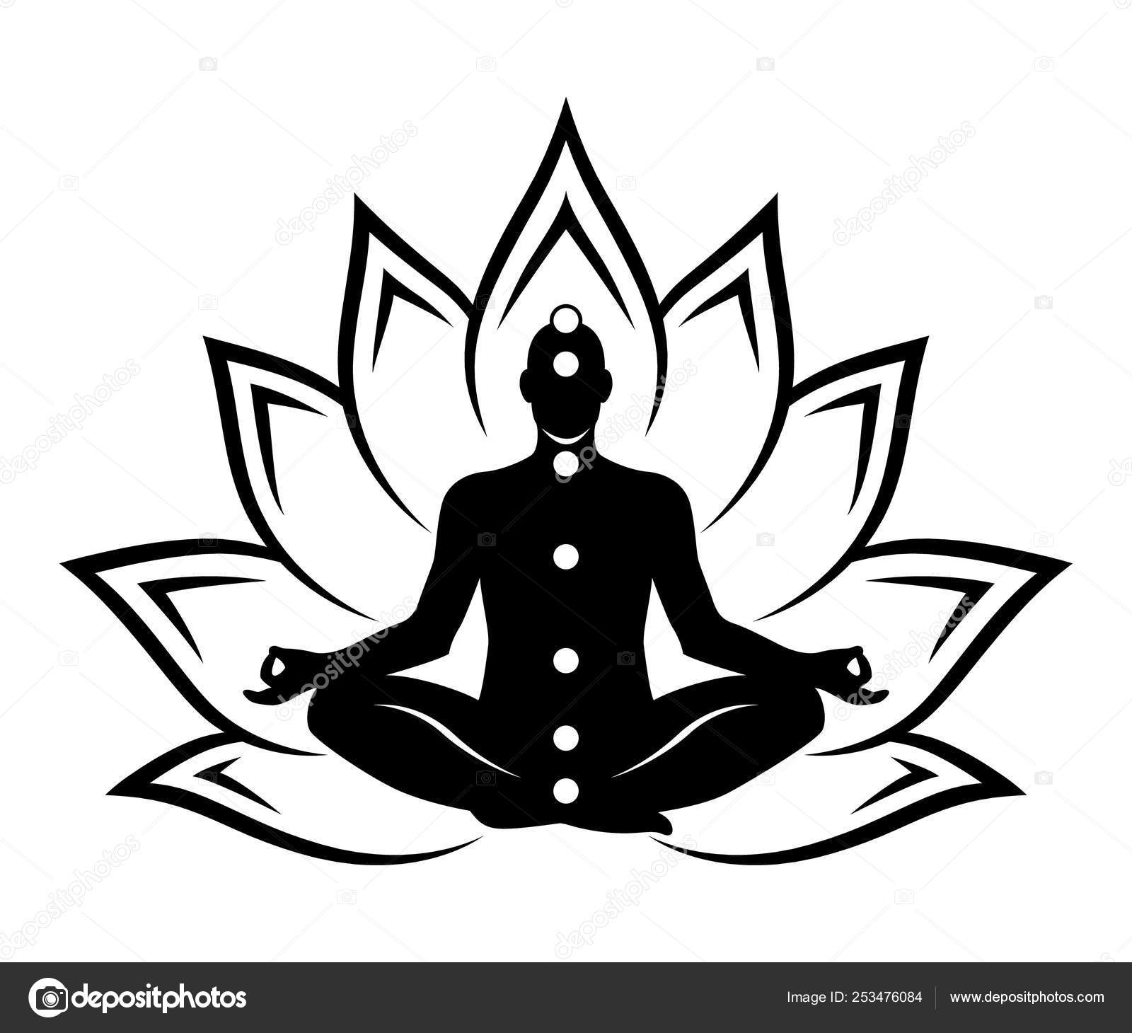 The Root of the Mandrake Sits in the Lotus Pose Stock Vector