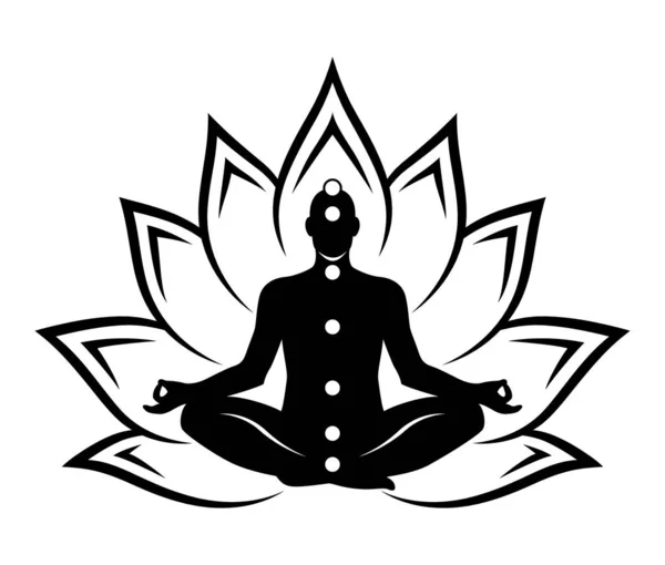 Meditasyon Lotus izole — Stok Vektör