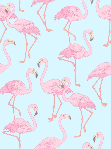 Flamingo auf blau — Stockvektor