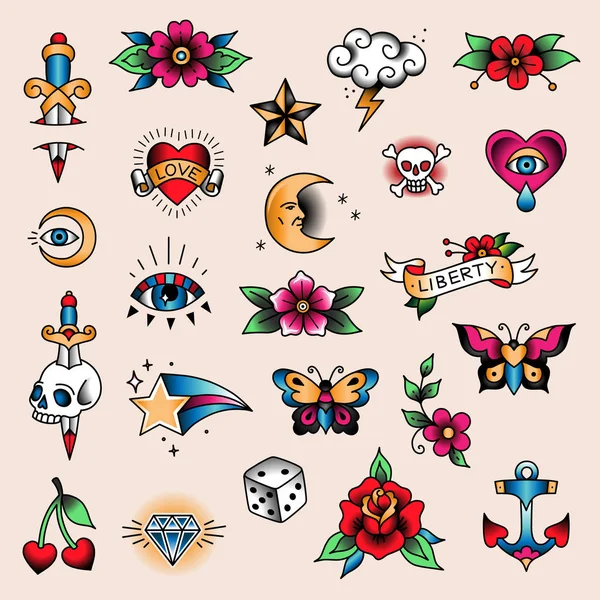 Tattoo set mini — Stockvector