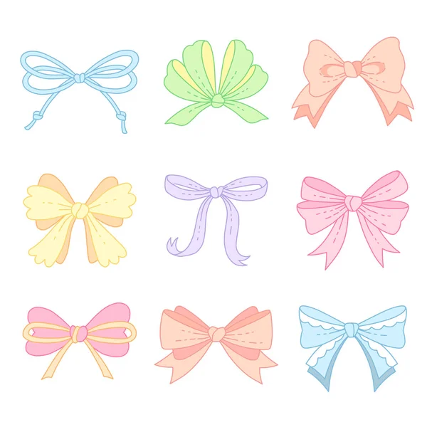 Cute color bows — Stock Vector