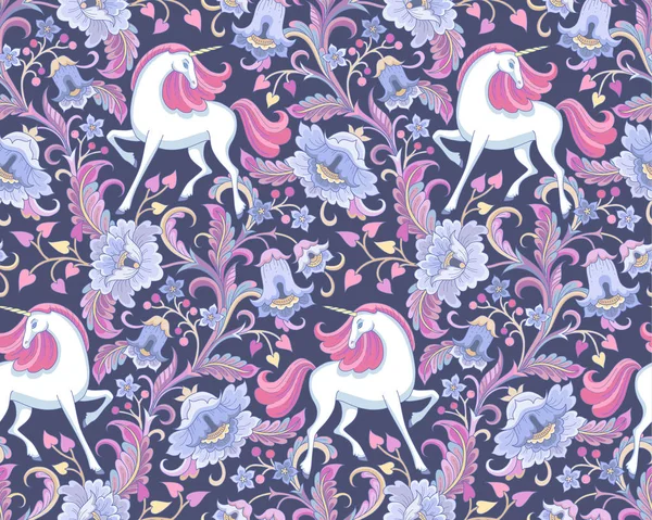 Unicorni in giardino Illustrazioni Stock Royalty Free