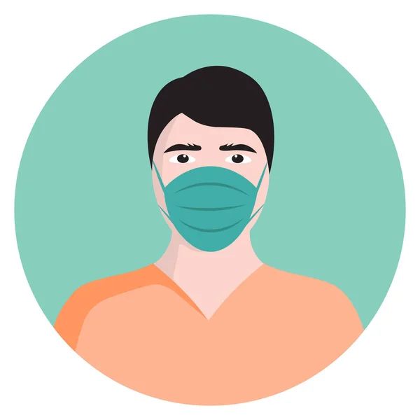 Icono Médico Hombres Con Máscara Facial Ilustración Plana Vectorial Símbolos — Vector de stock