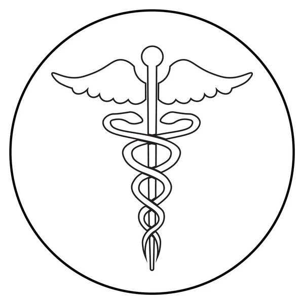 Caduceus medical symbol vintage engraving drawing Vector Image