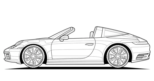 Carro de corrida conversível para colorir - Imprimir Desenhos