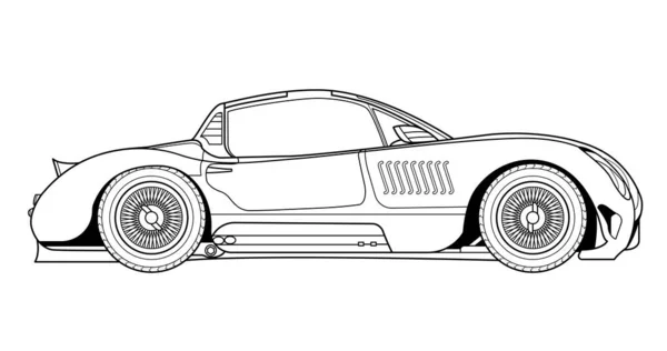 Linienkunst Vektor Oldtimer Illustration Konzeptdesign Umreißt Das Symbol Kuhzeichnung Schwarz — Stockvektor