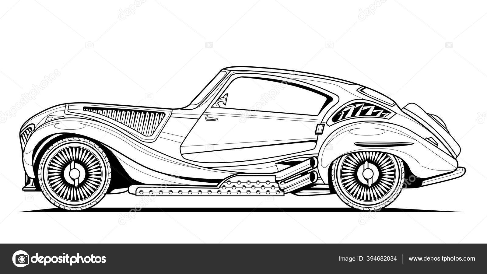 Coloring page - Carro do vintage