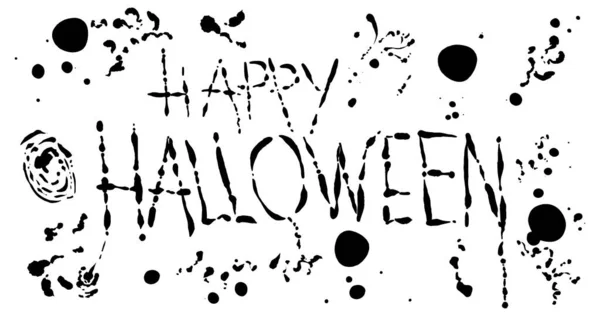 Feliz Convite Halloween Com Sangrenta Ilustração Vetorial Splash Decoração Férias —  Vetores de Stock
