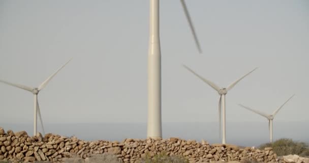 Windmühlen Auf Teneriffa Kanarische Inseln — Stockvideo