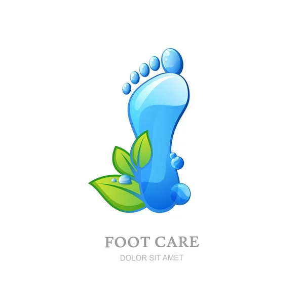 Womens Foot Care Vector Logo Label Design Female Sole Clean — Stock Vector