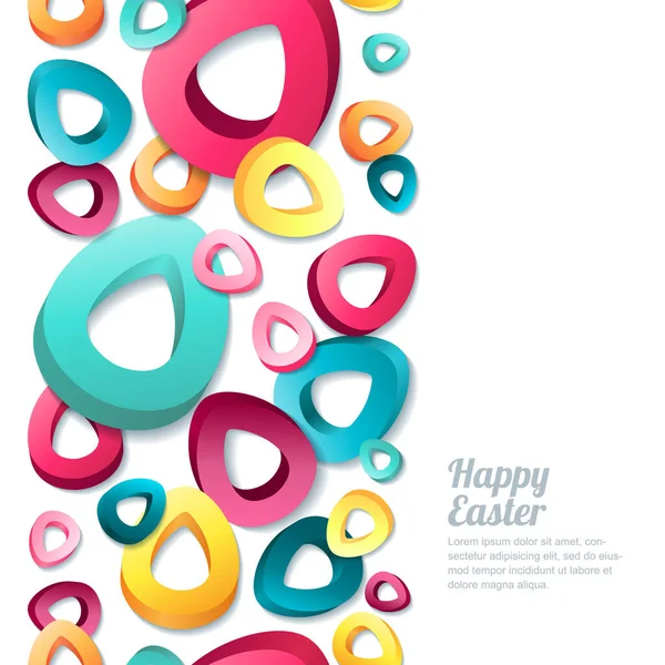 Happy Easter Wektor Pionowe Bezszwowe Białe Tło Stylizowane Wielobarwne Jaja — Wektor stockowy