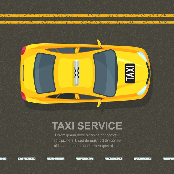 Концепция Обслуживания Такси Векторный Баннер Шаблон Плаката Флаера Желтый Кэб — стоковый вектор
