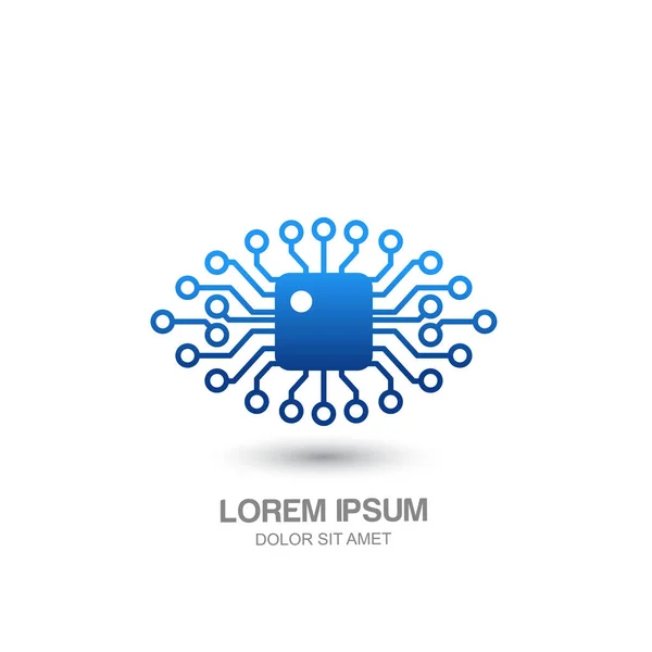 Vektor Mänsklig Teknik Ögon Logotyp Tecken Emblem Designelement Abstrakt Koncept — Stock vektor