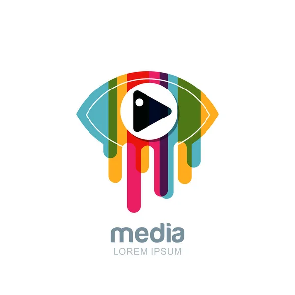 Vektör Renkli Soyut Göz Logosu Işaret Amblem Tasarım Elementi Medya — Stok Vektör