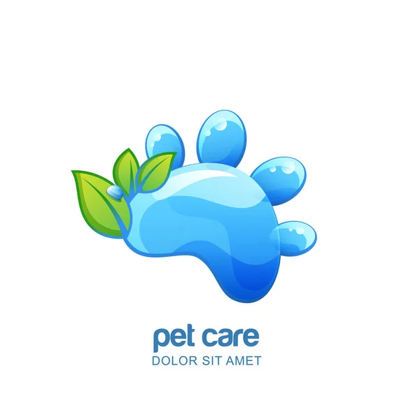 Vector Logo Emblem Label Design Elements Pet Organic Care Shampoo — Stock Vector