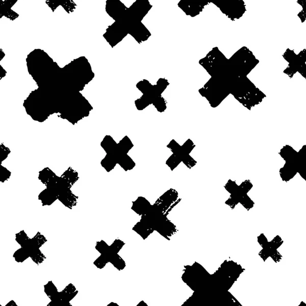 Modèle Vectoriel Abstrait Croix Sans Couture Dessinée Main Fond Universel — Image vectorielle
