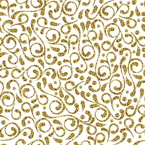 Patrón Oro Florecer Decorativo Sin Costura Vectorial Fondo Hoja Abstracta — Vector de stock