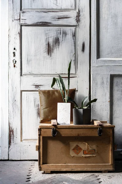 Modern Design Loft Interior Living Room Grey Wooden Walls Free — Stock Photo, Image