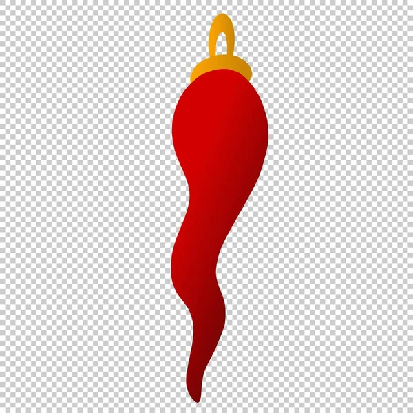 Логотип Щасливого Рогу Ізольований Прозорому Фоні Червоного Перець Чилі Золотим — стоковий вектор