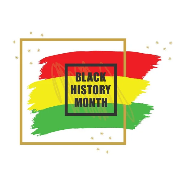 Gyllene Och Black History Month Färgglada Emblem Banner Designelement Vit — Stock vektor