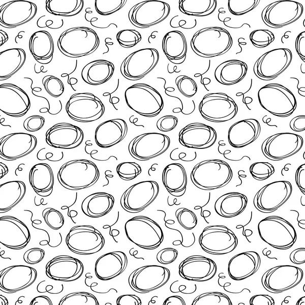 Dessinés Aléatoirement Main Noire Cercle Rond Gribouillis Gribouillis Motif Sur — Image vectorielle