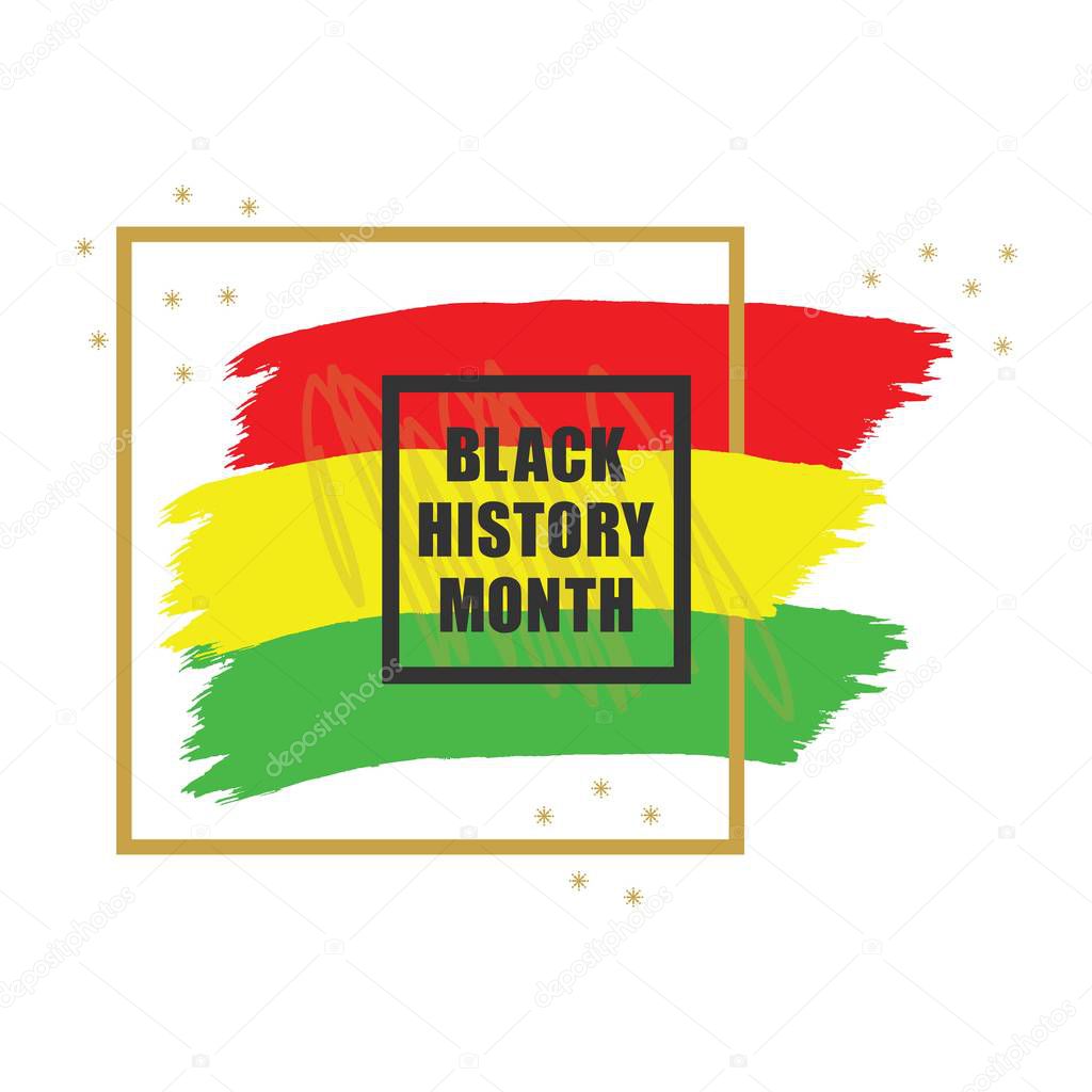 Golden and black History Month colorful emblem banner design element on white background