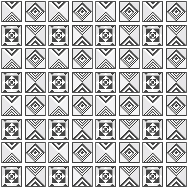 Modern Retro Black White Geometrical Tiles Frames Pattern Background Design — Stock Vector