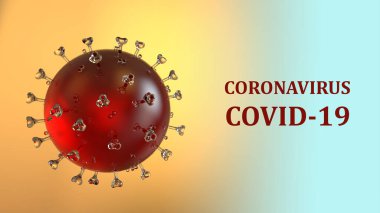 Kırmızı covid-19 koronavirüs molekülü mikroskop altında. 