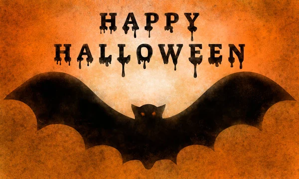 Watercolor illustration for the Halloween holiday with a bat — Stock Photo, Image