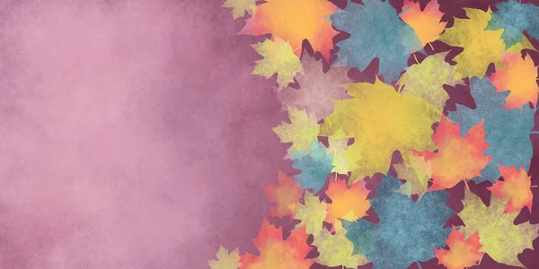 Ilustração Aquarela Brilhante Sobre Tema Outono Folhas Multicoloridas Estão Localizadas — Fotografia de Stock
